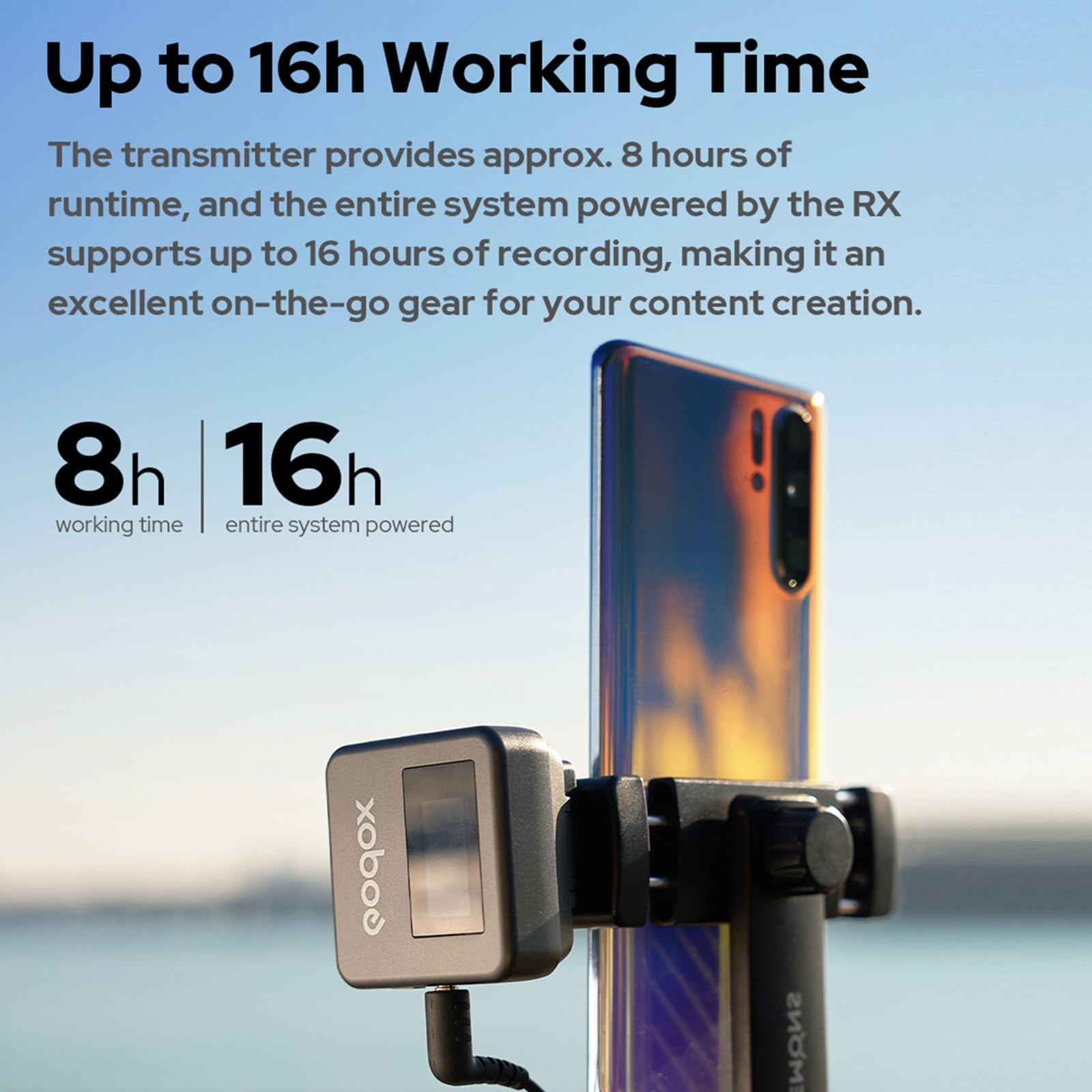 Godox Magic XT1 Micrófono Lavalier Inalámbrico - Alimentación Y Memoria Integrada, Pantalla Táctil OLED, Audio De 48 Khz/24 bits, Micrófono Inalámbrico 2.4g para Cámaras Smartphone Pc Tiktok Youtube