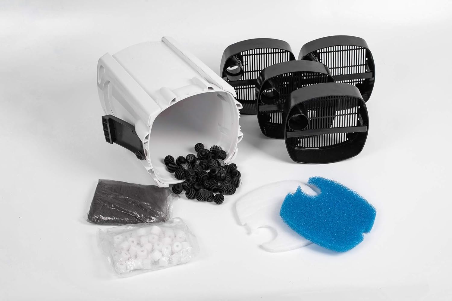 CNZ HW-704B 525GPH Canister Filter with Meida Kits,White