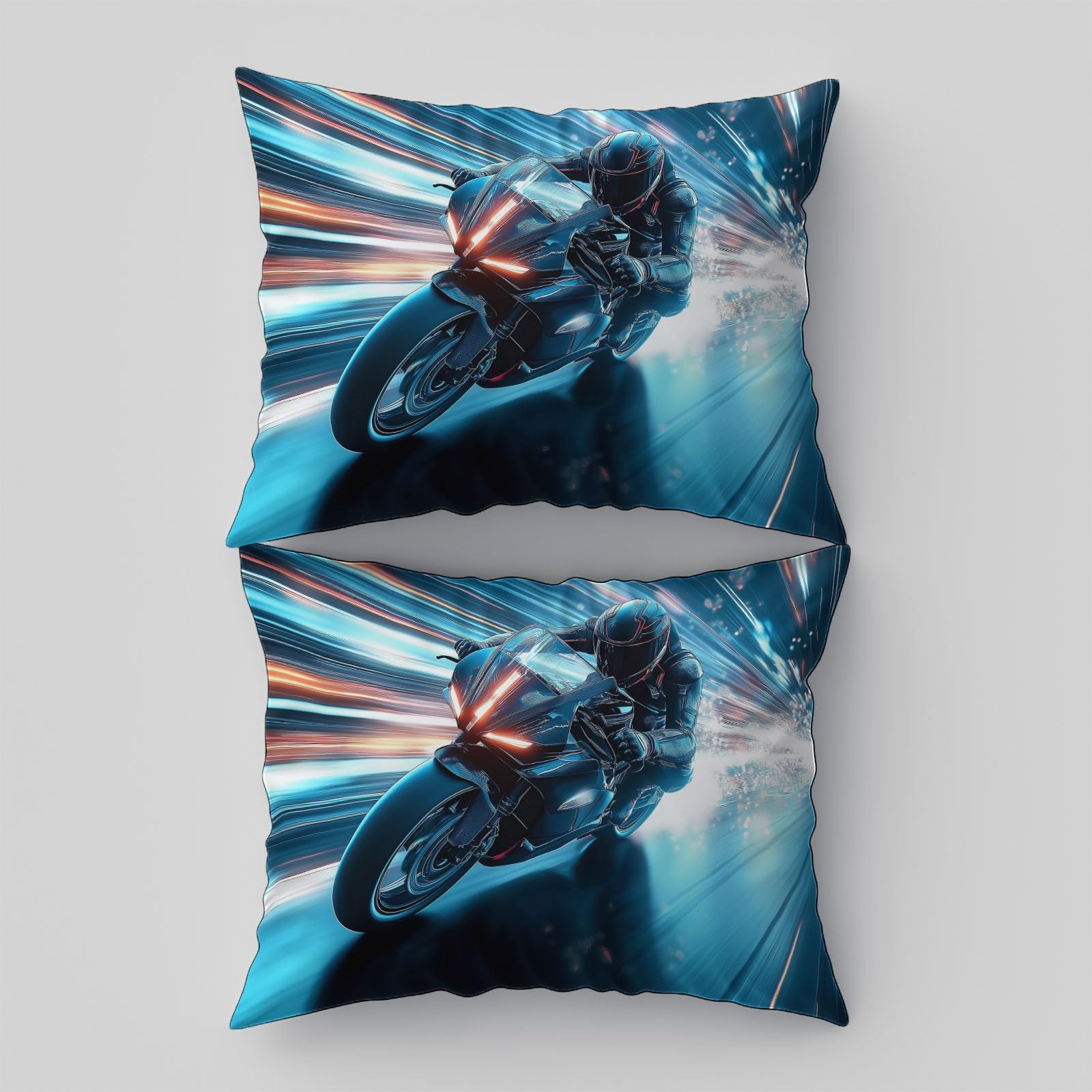 Zestaw pościeli Speed Motorcycle Technology miękki nadruk zestaw pościeli ze szczotkowanej mikrofibry poszewka na kołdrę z poszewkami na poduszki 230 x 220 cm, prezenty dla mamy, dekoracja sypialni