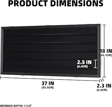 DisplayGifts Toy Minifigures Miniatures Display Case Frame Wall Cabinet Stand 200 Toys Dust Protection Black