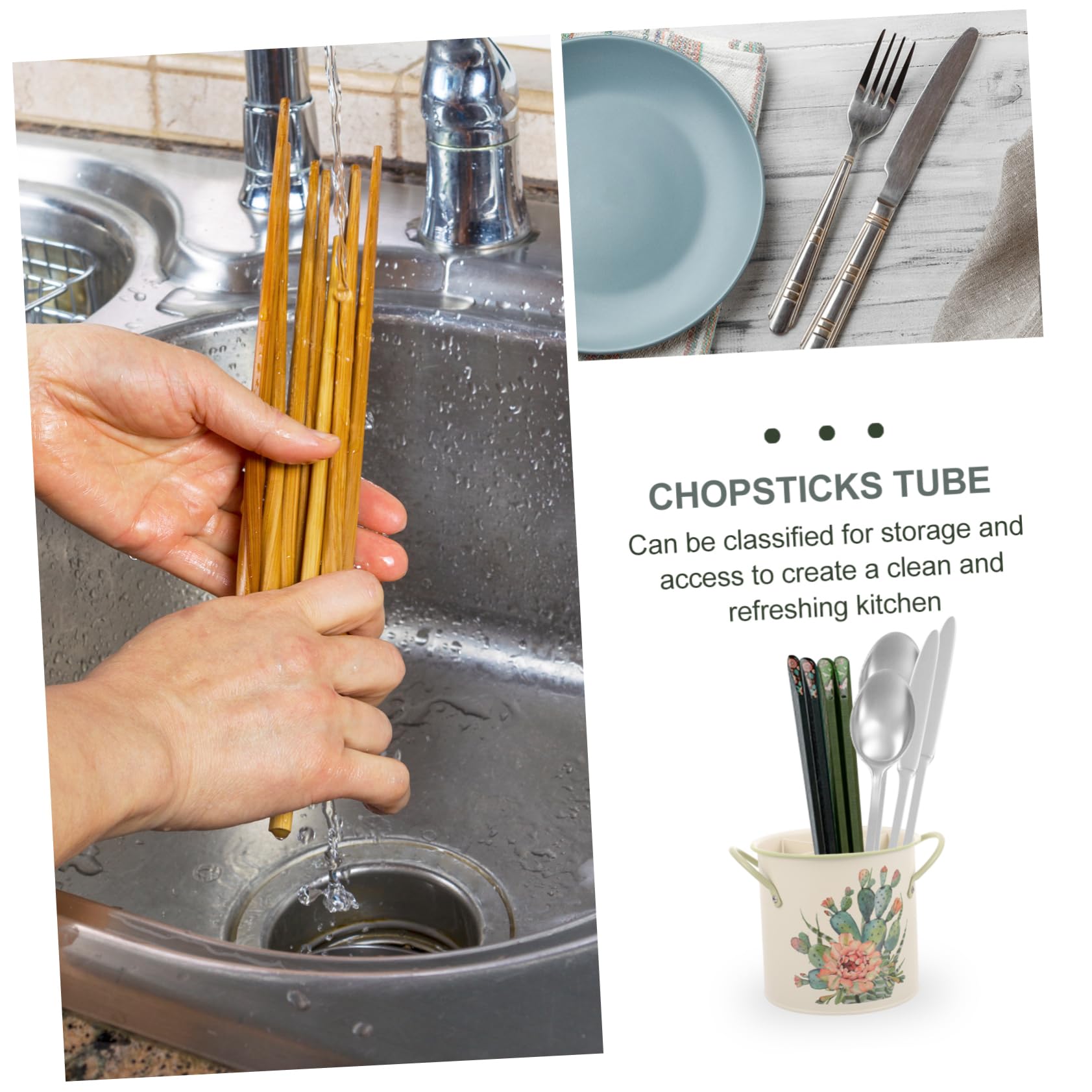 Support à Baguettes Décoratif en Fer Galvanisé Beige pour Restaurants