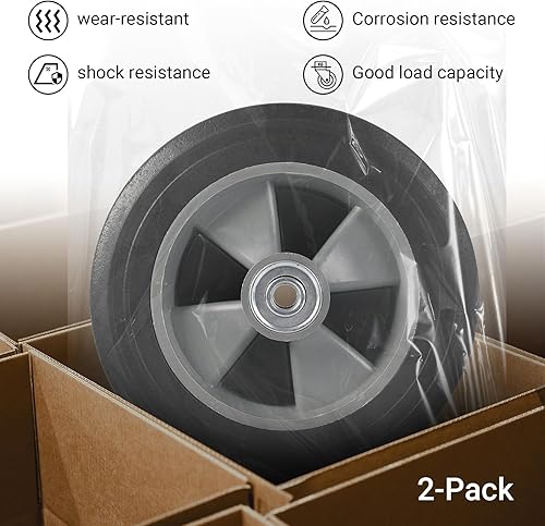 Miniatura 3 de AR-PRO Paquete de 2 neumáticos y ruedas de goma sólida sin planos de 8 x 2 pulgadas, orificio de orificio de eje de 34 pulgadas con cubo de