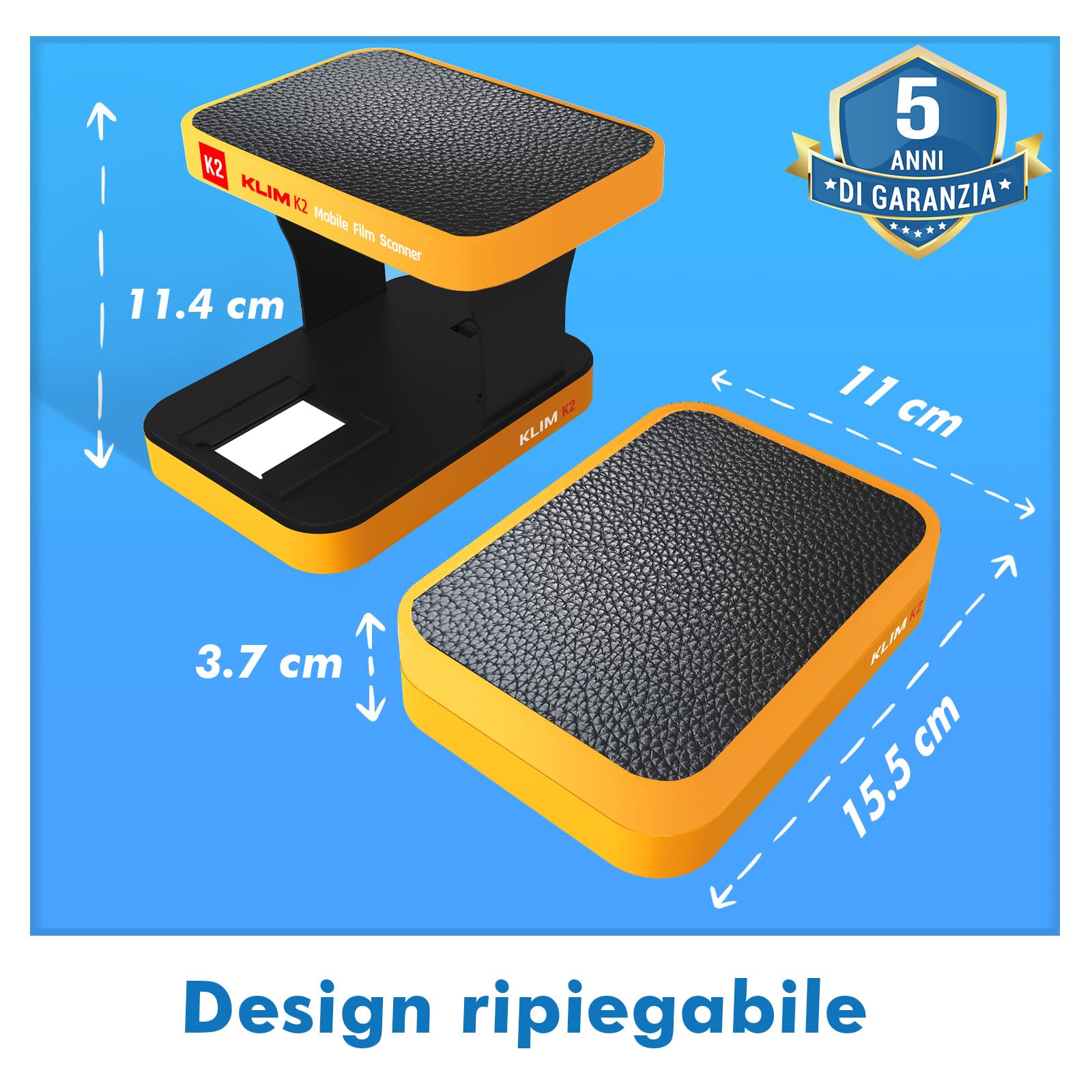 Klim K2 Scanner Mobile per Pellicole 35 mm - Kit di Sviluppo Essenziale per Foto a Colori