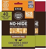 Vista 13 de Earth Animal No Hide Stix - Palitos masticables sin cuero de larga duración para perros pequeños, sabor a carne de res - Paquete de valor de 20