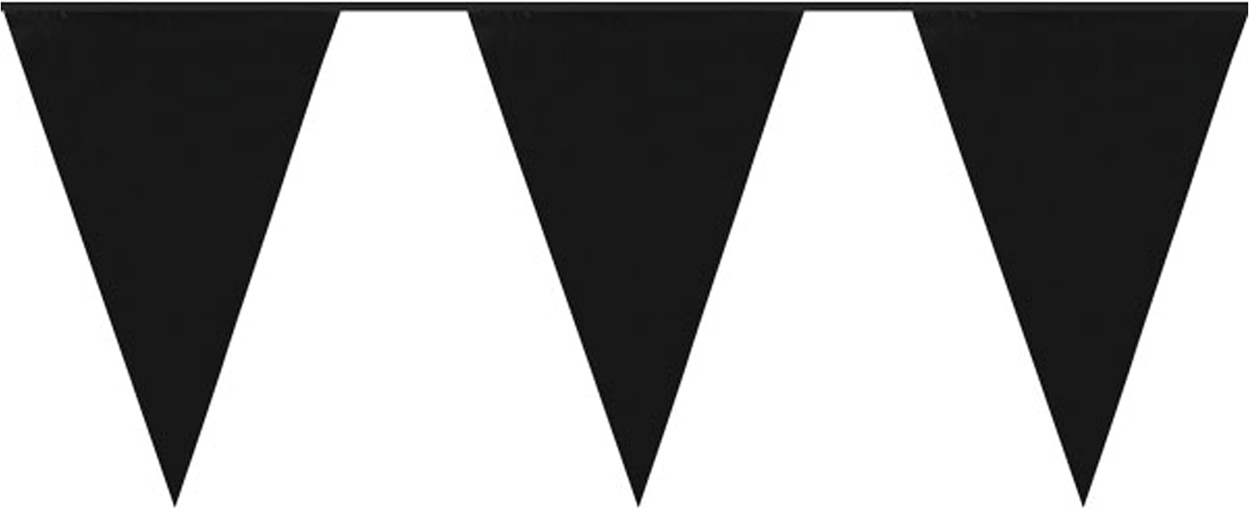 Diamante Crafts 10m / 32 ft Solid Colour Bunting - Flag Banner Pennant Party Decoration Garland (Black - Solid Colour Banner)