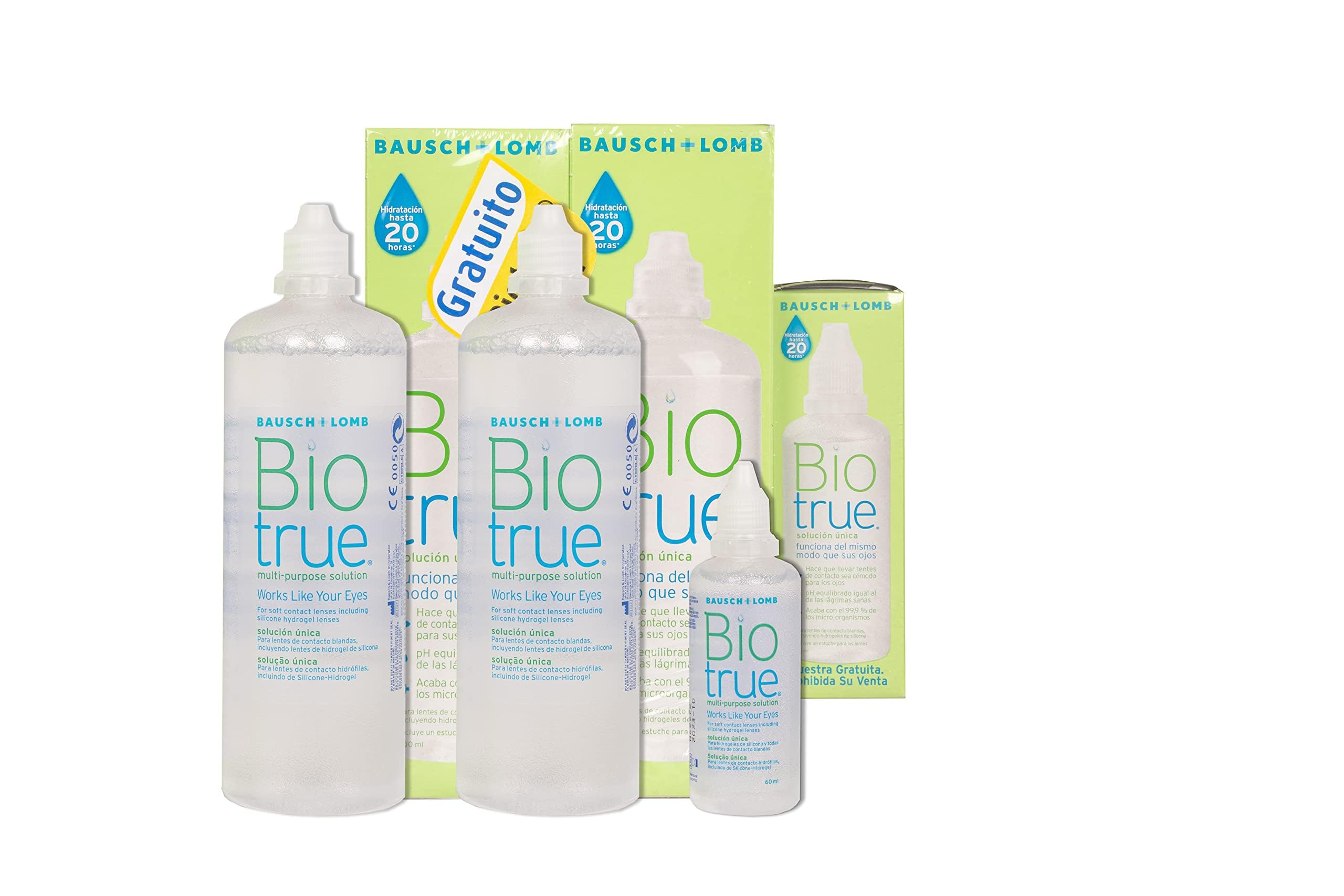 Bausch + Lomb Biotrue Solución Única 2 x 300ml + 60ml gratis para lentes de contacto blandas