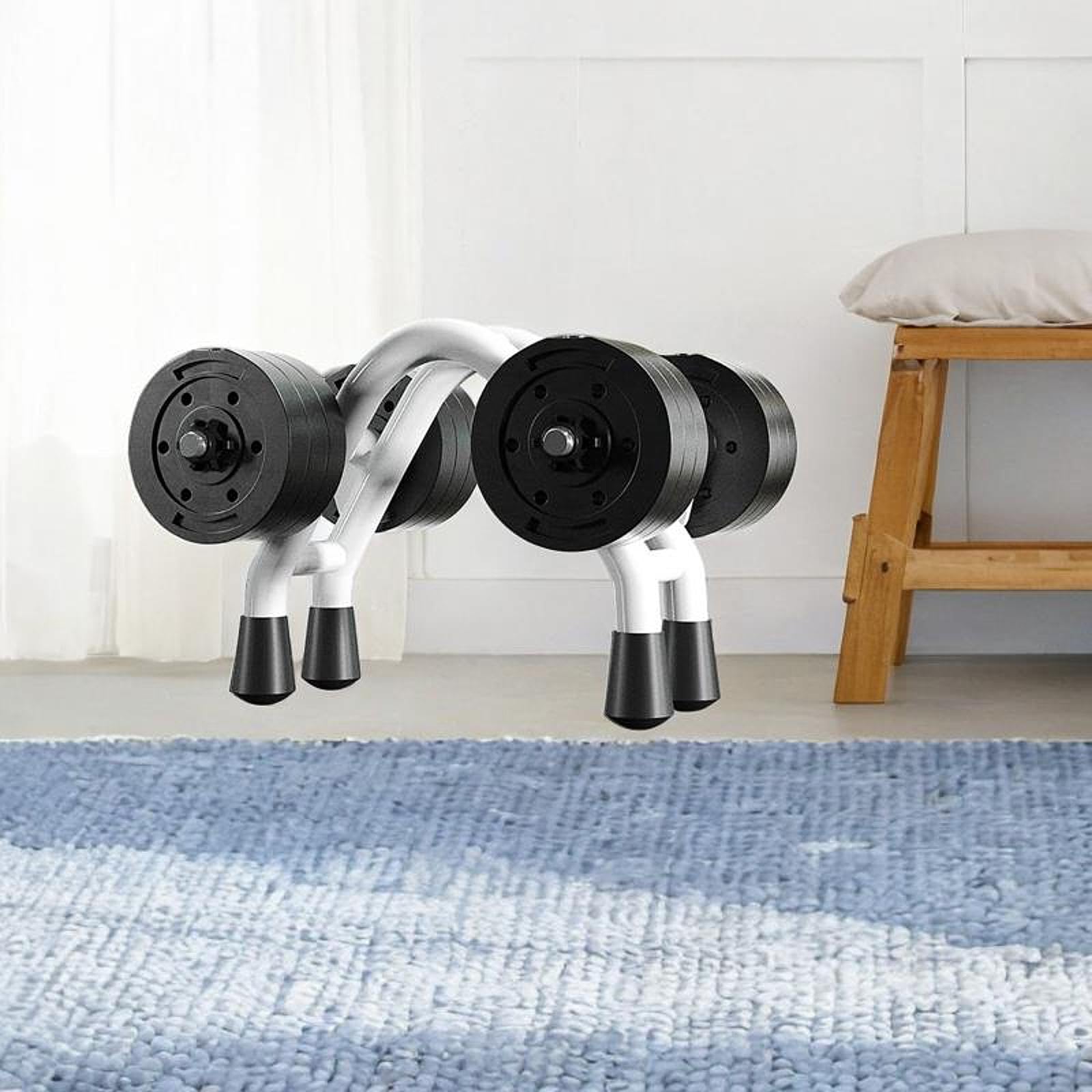 Porta Manubri da Palestra, Supporto Antiscivolo per Manubri, Porta Dischi per Sollevamento Pesi per Casa, Palestra Domestica, Uomo