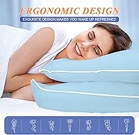Vista 10 de MZOIMZO Almohadas de cama cómodas de lujo para dormir, tamaño estándar firme, juego de 2, diseño de malla lateral de enfriamiento reforzado