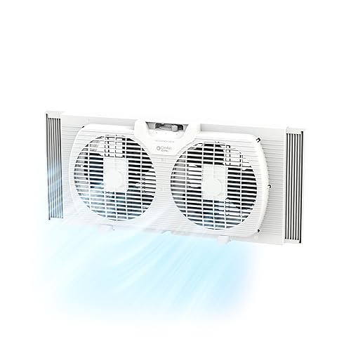 Comfort Zone Twin Window Fan with Reversible Airflow Control, 9