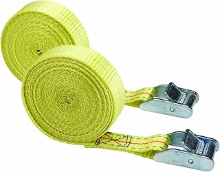 Non-Slip Buckle 330 Lbs Load (Set of 2) 1 in. x 12 ft. Lashing Tie Down Straps Cars Trucks SUV Keep Cargo Secure Tool Boat Canoe Transport