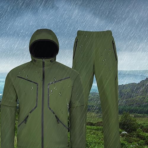 Miniatura 8 de K.E.J. Chaqueta de lluvia de golf, impermeable, trajes de lluvia para hombres, ropa de lluvia de golf, chaqueta ligera y pantalones para todos los