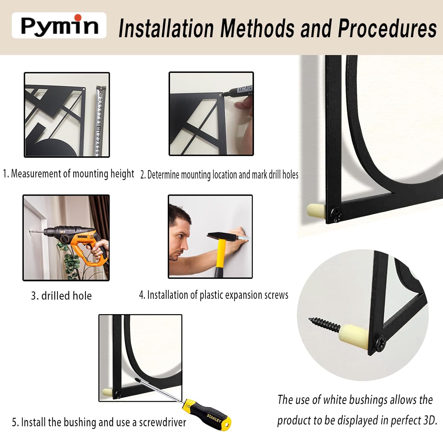 Pymin 4 Pack Modern Metal Abstract Wall Art, Minimalist Matte Black Single Line Art Décor, 3D Sculptures Textured Hanging Wall Home Decor and Shadow Effect Wall Decor for Living Room, 22.5x15.7