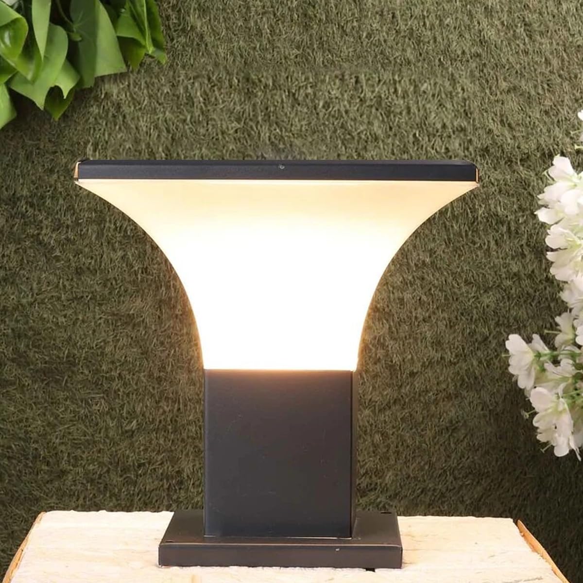 DarkVision Outdoor Gate Light Waterproof Garden Post Lamp for Home Entrance, Boundary Wall & Pathway Warm White Decorative Outdoor Lighting Fixture (Black) (Pack of 1)(Without Bulb)-image-36