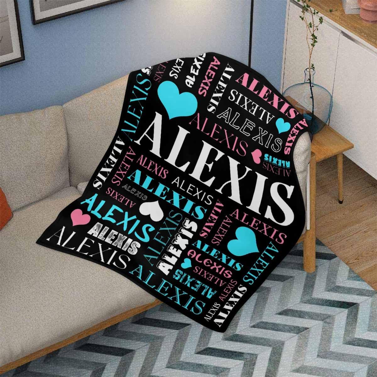 M YESCUSTOM Custom Blanket with Name Personalized Baby Blanket with Text Christmas Blanket Gift, Soft Flannel Throw Blanket for Kids Adults Friends Black 40 x 50 inch