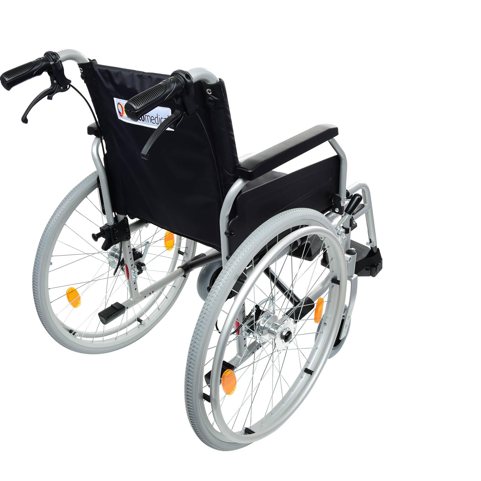 Leichtgewicht Rollstuhl PRIMUS ML 2.0 - Sitzbreite 38 cm - bis 130 kg | Faltbarer Transportrollstuhl mit Trommelbremse - Reise-Rollstuhl mit Steckachsensystem - Fußstützen & Armlehnen klappbar