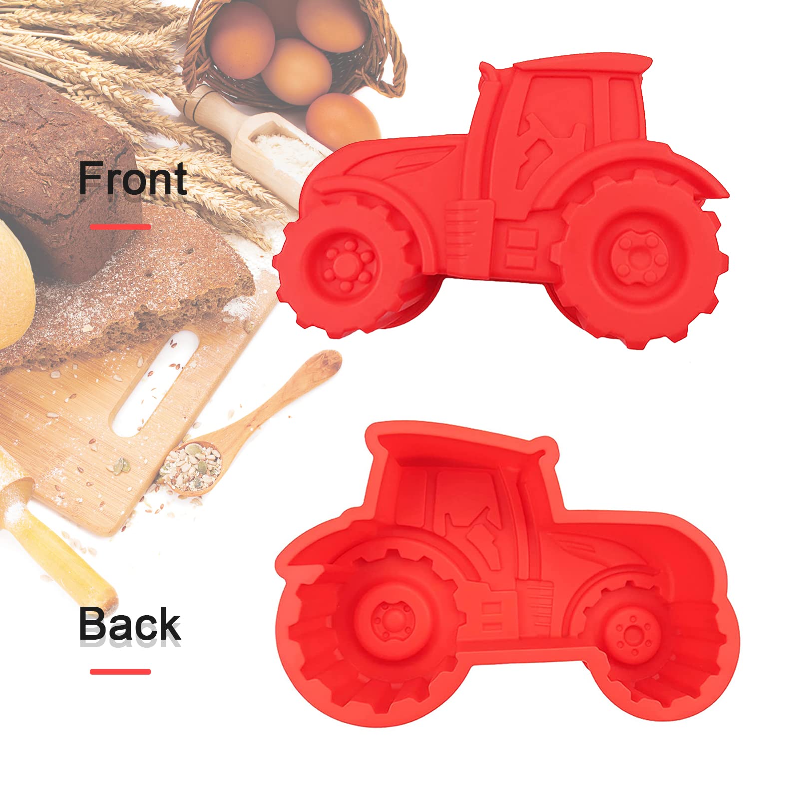 Traktor Backform Aus Silikon (Orange) – Wiederverwendbar Für Kuchen, Brot, Eis & Mehr