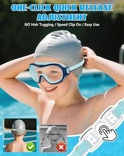 Miniatura 6 de Aegend 2 Pack Swim goggles for Kids 3-15, Anti-Fog Anti-UV Wide Vision Waterproof, No leak Swimming goggles for Boys Girls