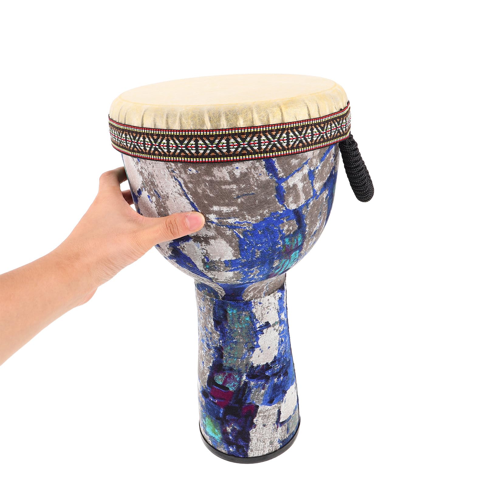 TOYANDONA Bęben ręczny: bęben djembe do ręki – 8,5-calowy instrument perkusyjny z koziej skóry do zajęć muzycznych dla dorosłych. Instrument rytmiczny.