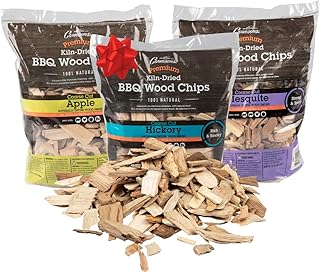 Camerons All Natural Wood Chips for Smoker, 3 Pack Variety - Apple, Hickory, Mesquite -260 Cu in Bag, Approx 2lbs ea- Kiln Dried Coarse BBQ Grill Wood Chips for Smoking - Barbecue Xmas Grilling Gifts