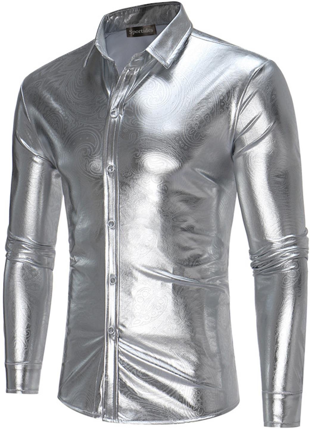 SportidesMen's Casual Long Sleeve Plaid Button Down Check Shirts Tops JZA102