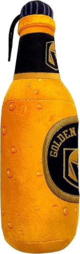 Miniatura 2 de Pets First NHL LAS Vegas Golden Knights - Botella de cerveza de peluche para perro y gato, juguete de peluche para perros y gatos con chirriador