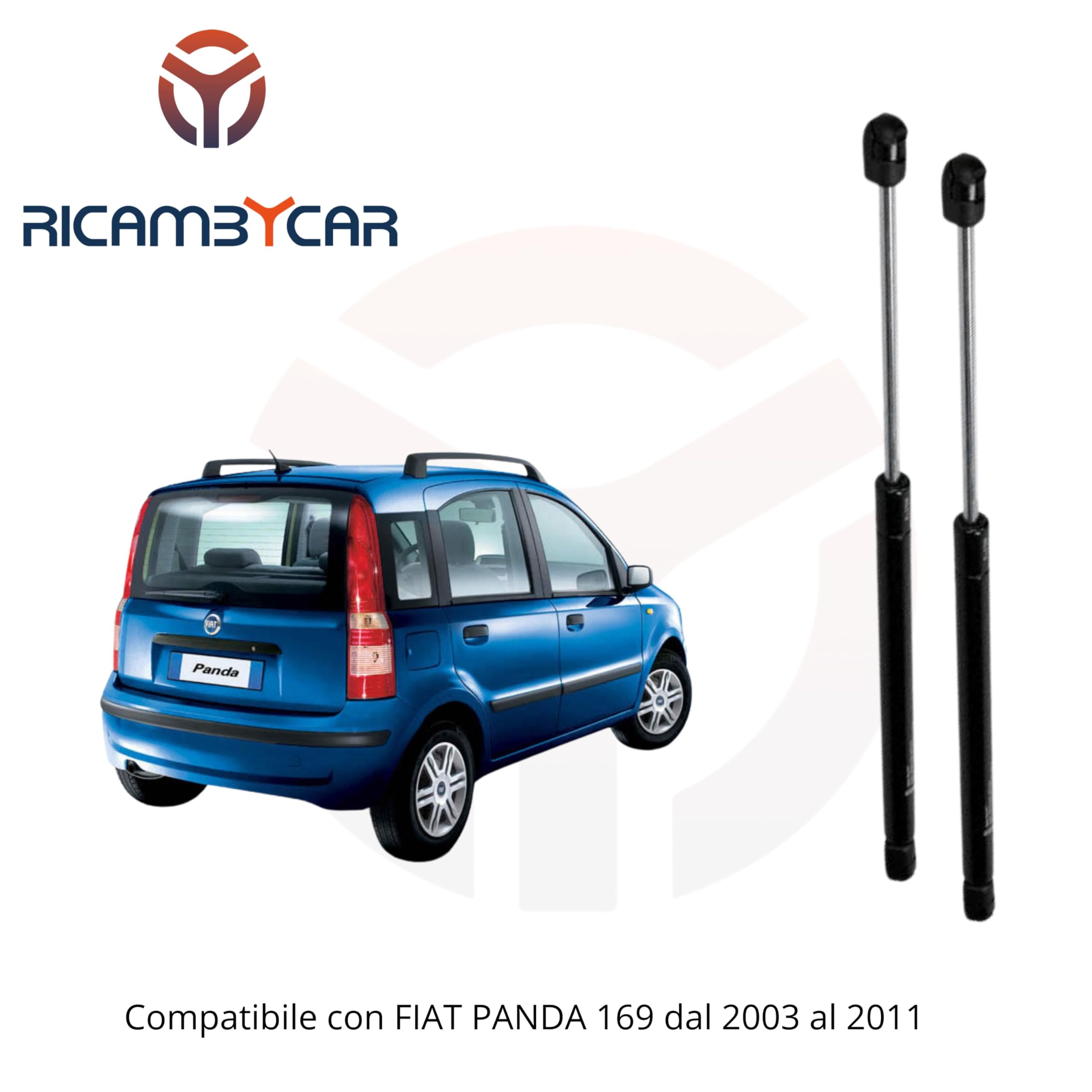 Coppia Molle a Gas Portellone Posteriore Compatibile con Panda 169 (2003>2011)