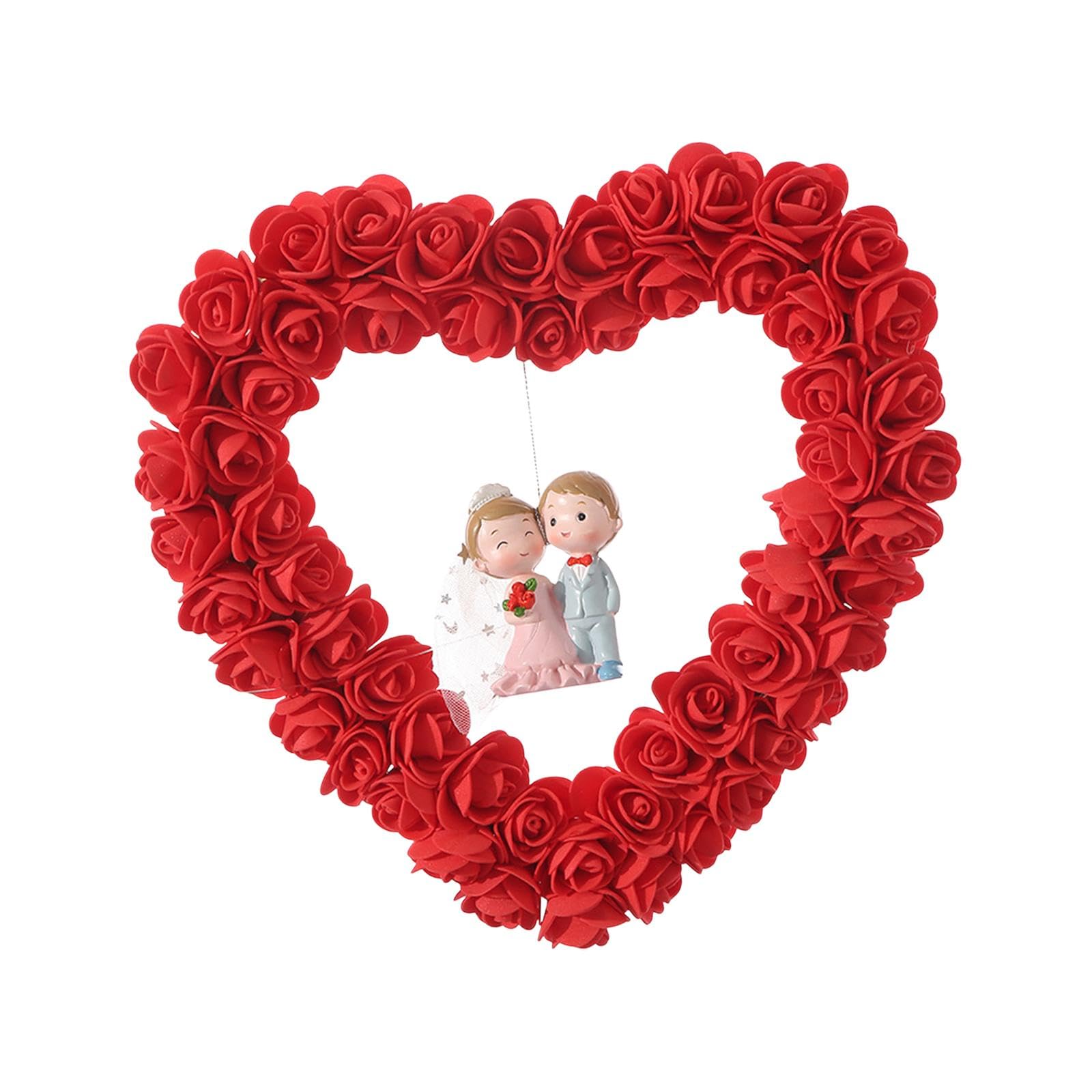 Décoration de fête de Saint-Valentin avec couronne de roses durables