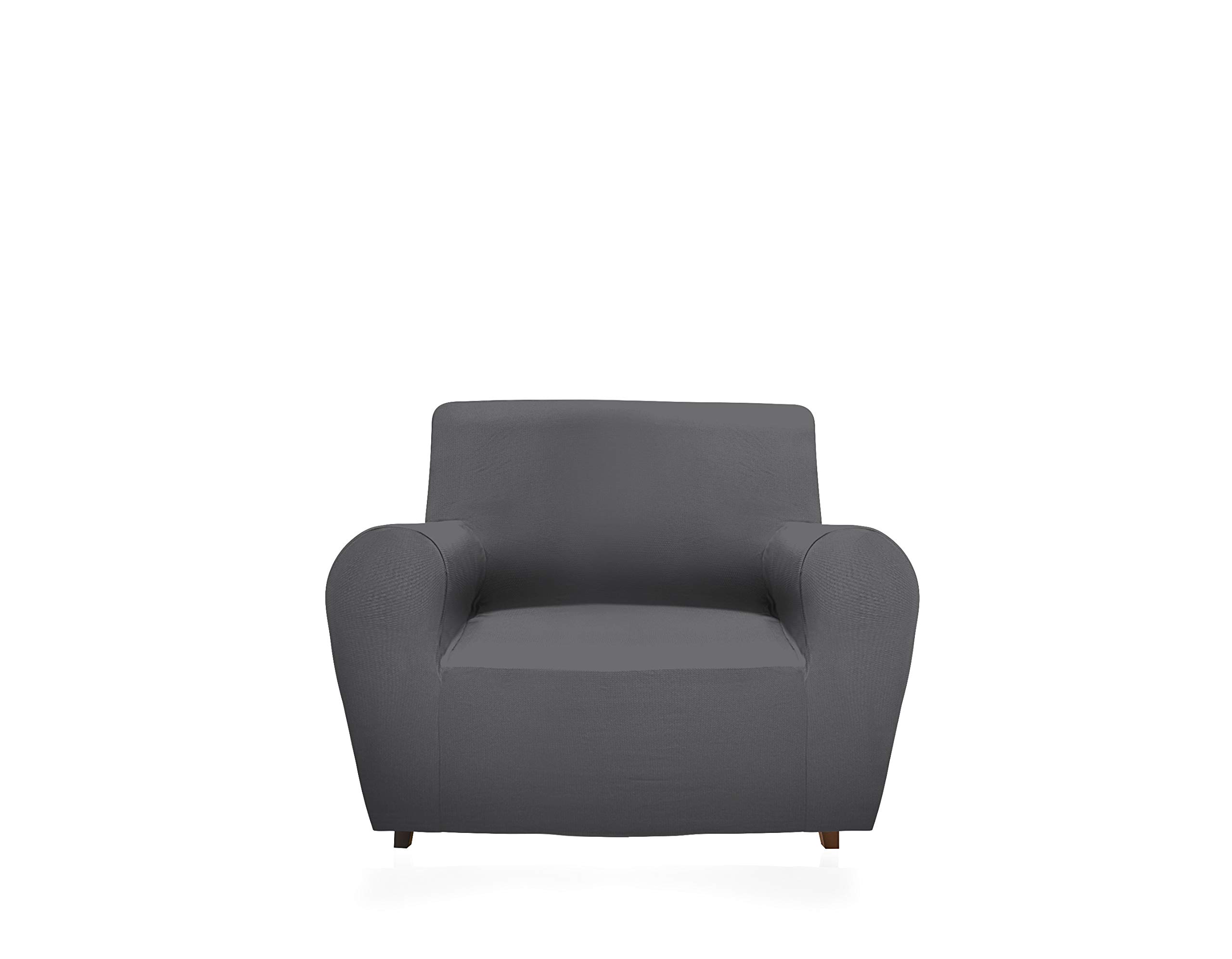GEMITEX Magical Sofa Cover, Made in Italy, 1 Seater, Grey, Made of Plain and Stretch Fabric, New Fit, 96% Polyester and 4% Elastane, Sofas