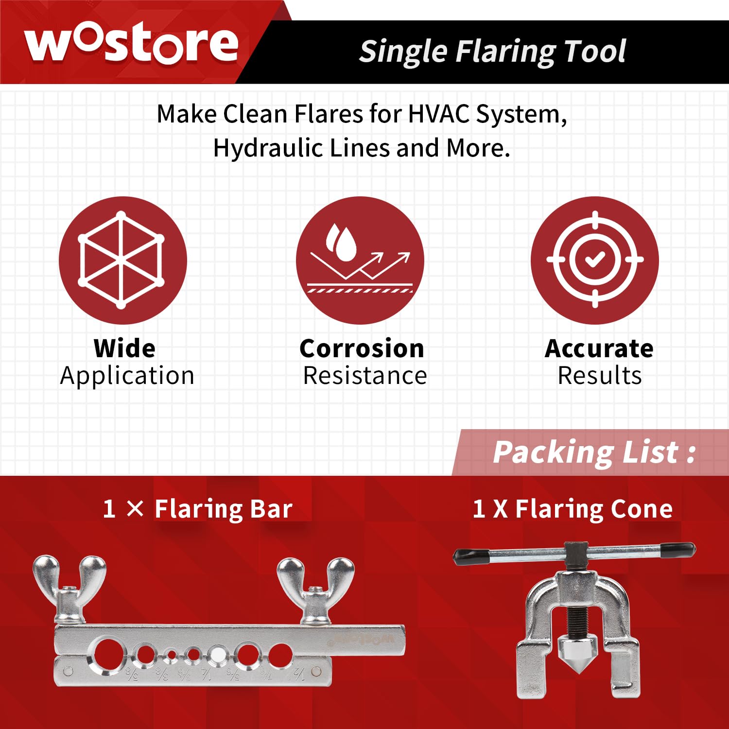Wostore Zestaw narzędzi do rozszerzania, rura 7 matryc 3/16-5/8 cala zestaw w HVAC do hydrauliki miedzianej