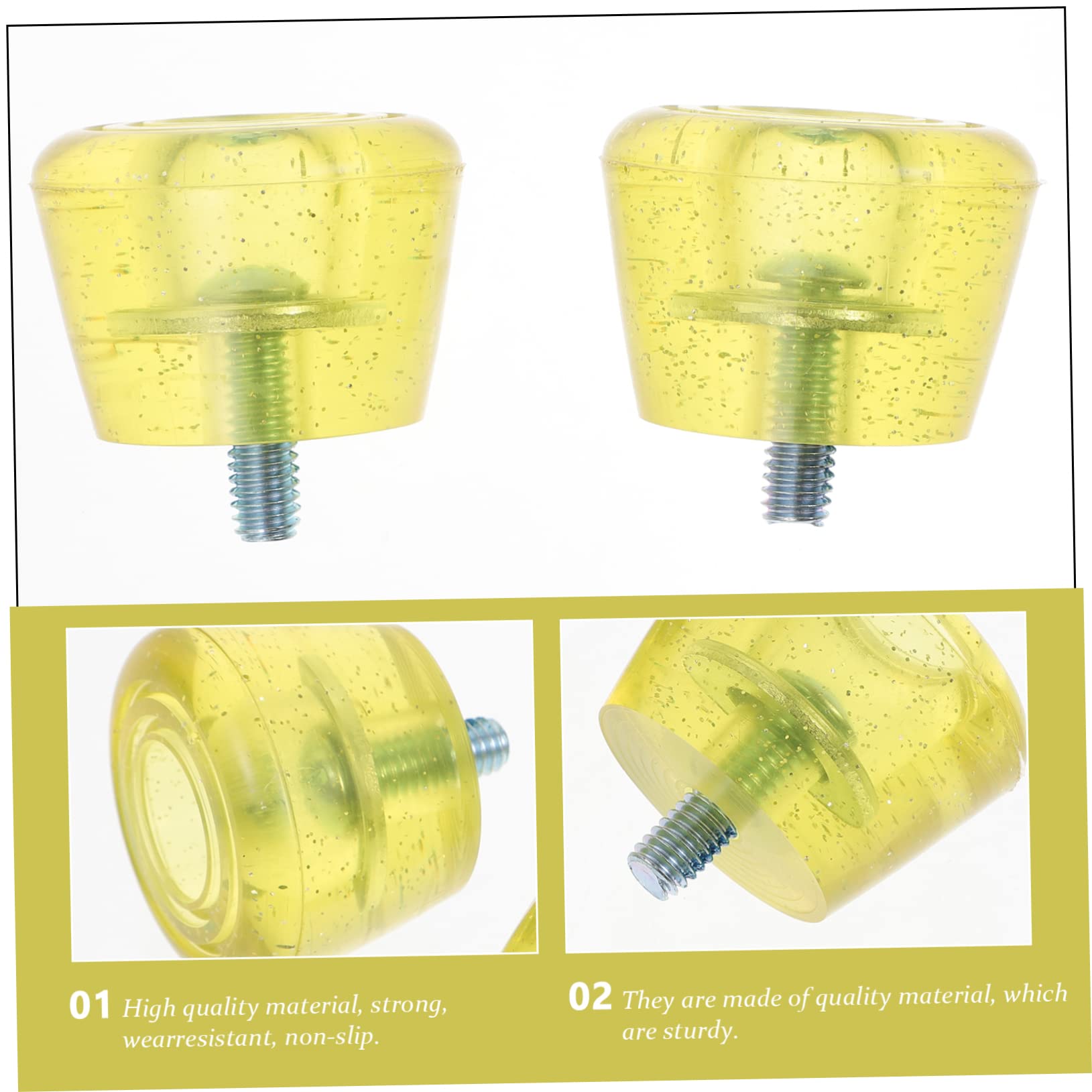 Vaguelly 1 Set Roller Skates Brake Mats Transparent Braking Blocks for Inline Skating Accessories Easy to Install Enhance Stop Stability and Noise Reduction