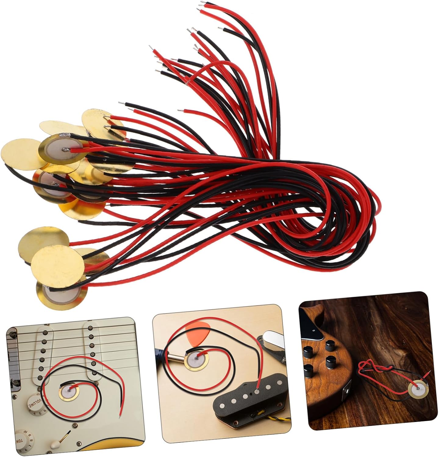Hemoton 15pcs Disc Acoustic Pickup Transducer for Guitar and Drums Design Wire for Musicians Seeking Versatile Sound
