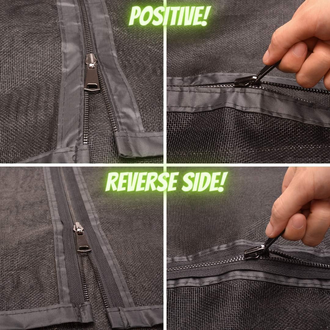 Heavy Duty Garage Door Screen - 16x7, Zipper Closure, Weightened Bottom, Fiberglass Mesh, Keeps Out Mosquitos & Animals