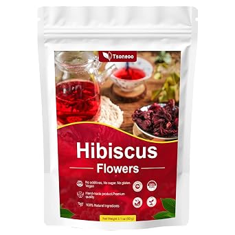 Premium Hibiscus Flowers Tea - 100% Natural, Handmade, Pure Herbal Tea - No Sugar, Caffeine, or Gluten - Vegan Friendly 1