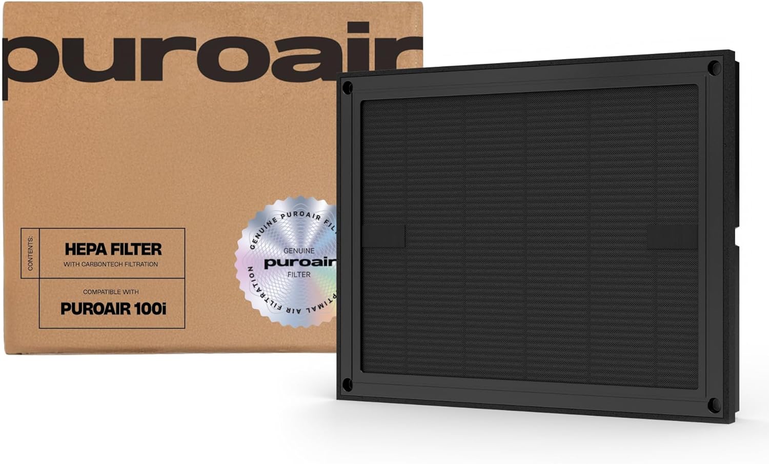 PuroAir Air Purifier Genuine 100i Replacement Filter - HEPA Air Filter for PuroAir 100 Air Purifier Official Filter CarbonTech 3-Layer Defense Filters 99.9% Pollen, Dust, Dander, Smoke, Odors