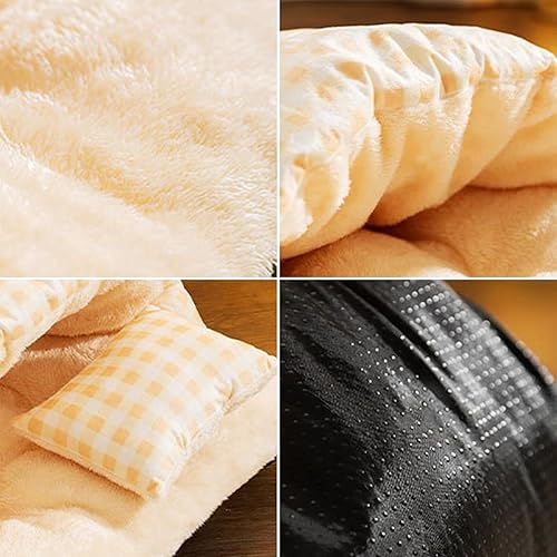 Miniatura 6 de Cat Bed  Nest Plush Sleeping Bag with Pillow  Soft Winter Cat Cave Bed  for Kitten Puppy Animal Outdoor Travel Winter Calming