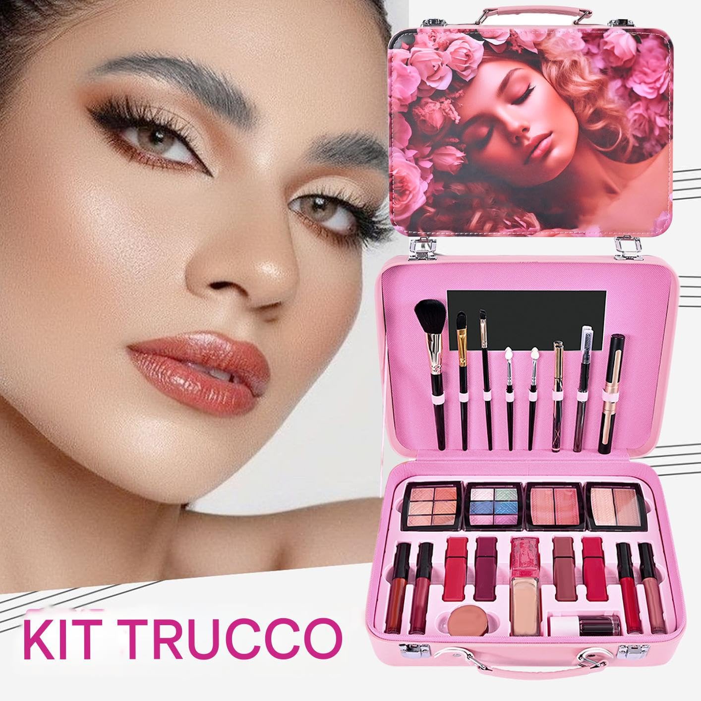 Set Di Trucco Completo Per Donne Rossetto Impermeabile Cosmetico | Set Di Trucco Portatile Per Principianti Per Il Makeup Ragazze Adolescenti Donna Madre Nonna Compleanno E Performance Sul