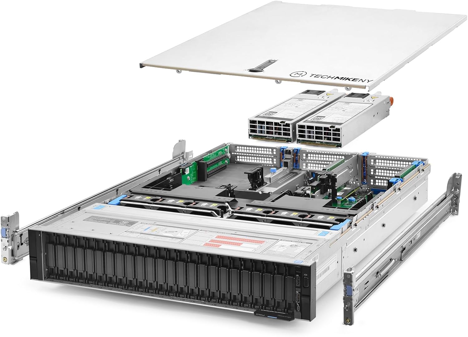 TechMikeNY Server + SAS 2X Gold 6136 3.00Ghz 24-Core 64GB RAM Rails VxRail P570F NVMe (Renewed)