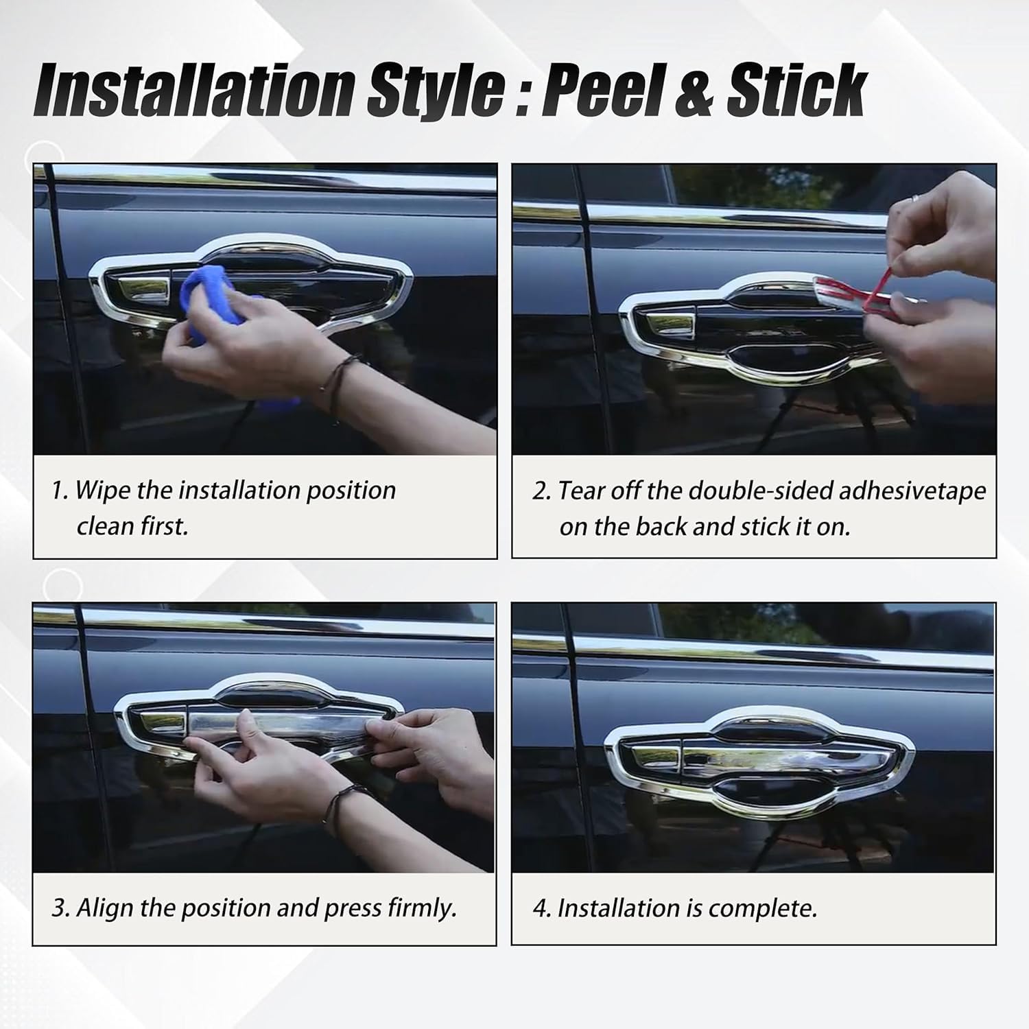 AUCERAMIC Chrome Door Handle & Top Half Mirror Covers fit for 2011-2021 Jeep Grand Cherokee for 2022 Jeep Grand Cherokee WK for 2011-2024 Dodge Durango