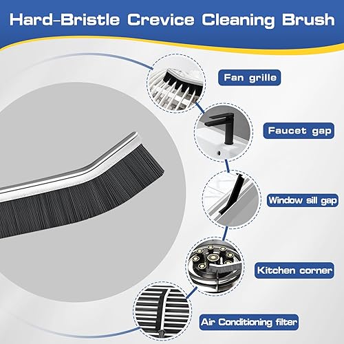 Miniatura 2 de Nulubuu Cepillo de limpieza de hendiduras, cepillo de cerdas duras para limpieza, herramienta multifuncional de limpieza de huecos, cepillo