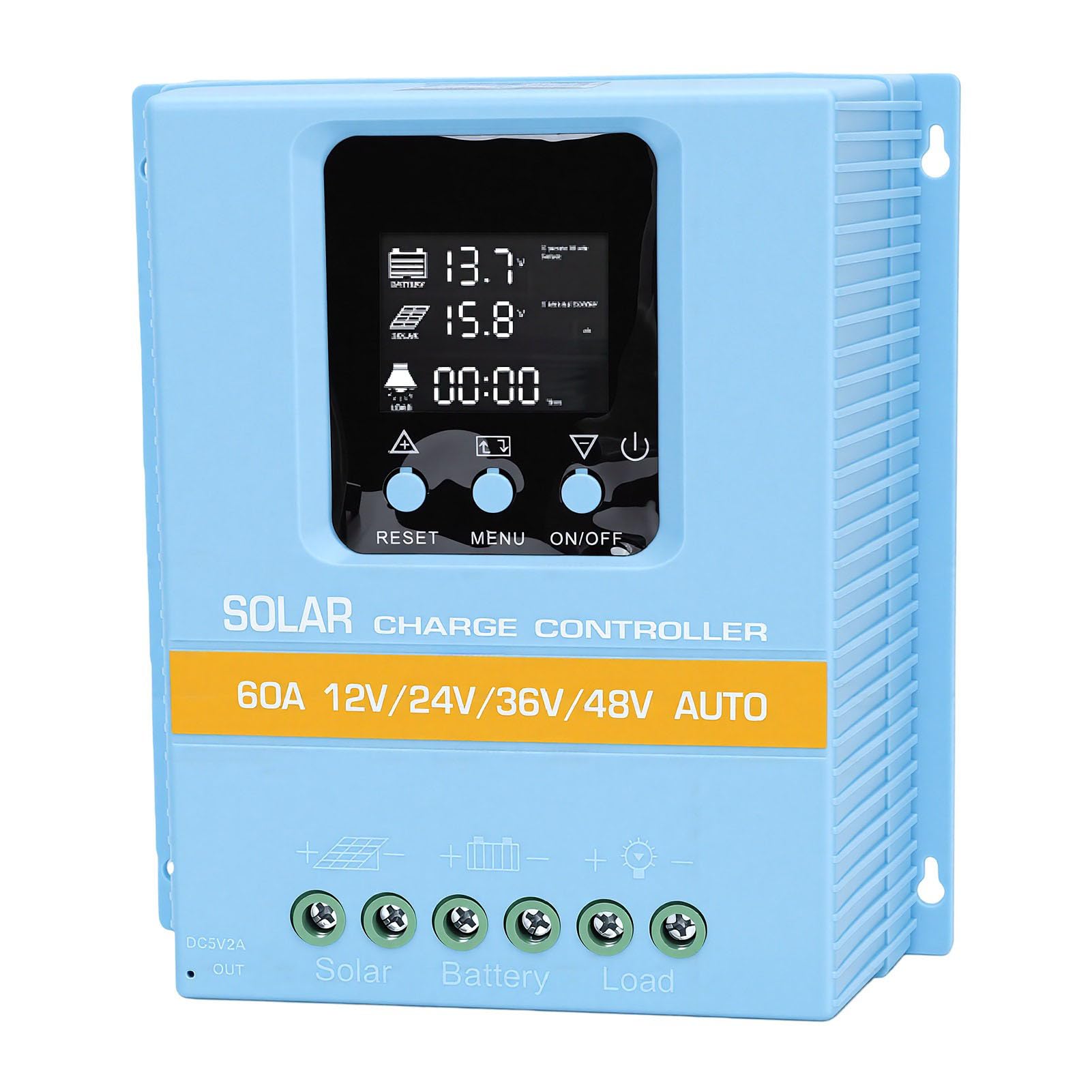 YDuupxe Mppt Controlador de Carga Solar, 60A Auto 12V 24V 36V 48V
