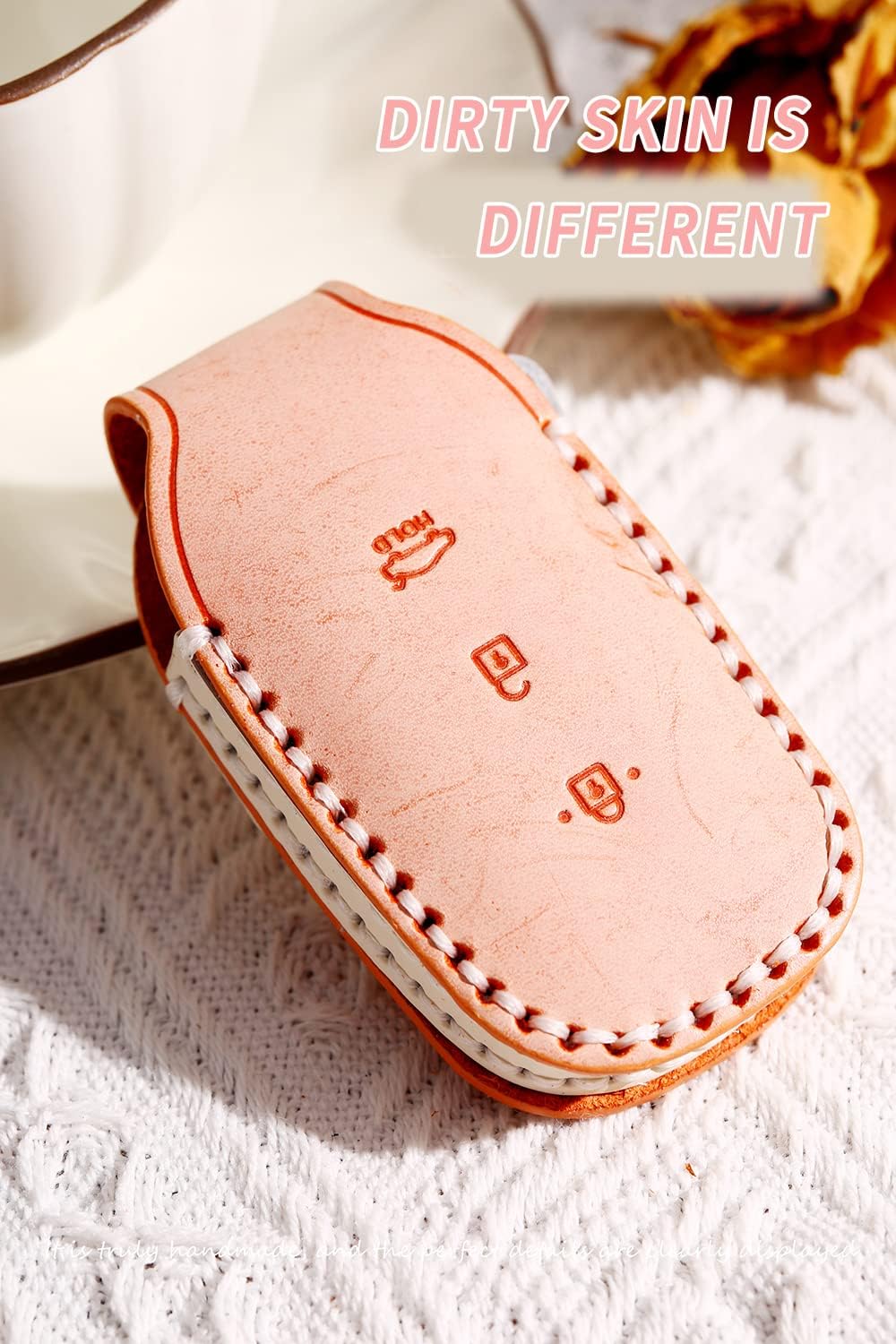 HIBEYO Leather Car Key Fob Cover for Hyundai Solaris I10 I20 I30 I40 Ix35 Ix25 Creta Tucson Santa Fe Elantra Sonata Kona Verna Accent Matrix Azera Grandeur Ig Palisade GT Veloster-Pink