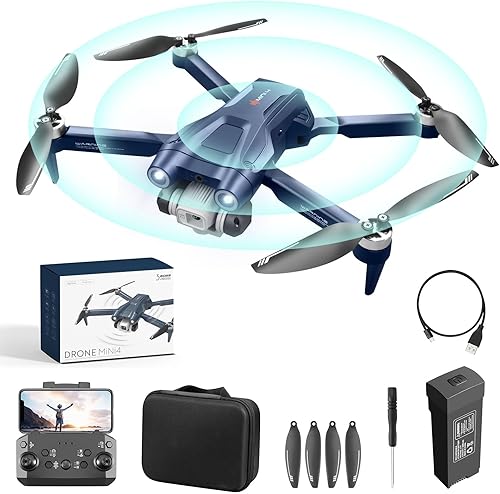 3T6B Dron con cámara HD 4K, RC plegable FPV WiFi Live Transmission Dron, 360 Obstáculo Evitar Obstáculos, Motor sin Escobillas, Modo sin cabeza,