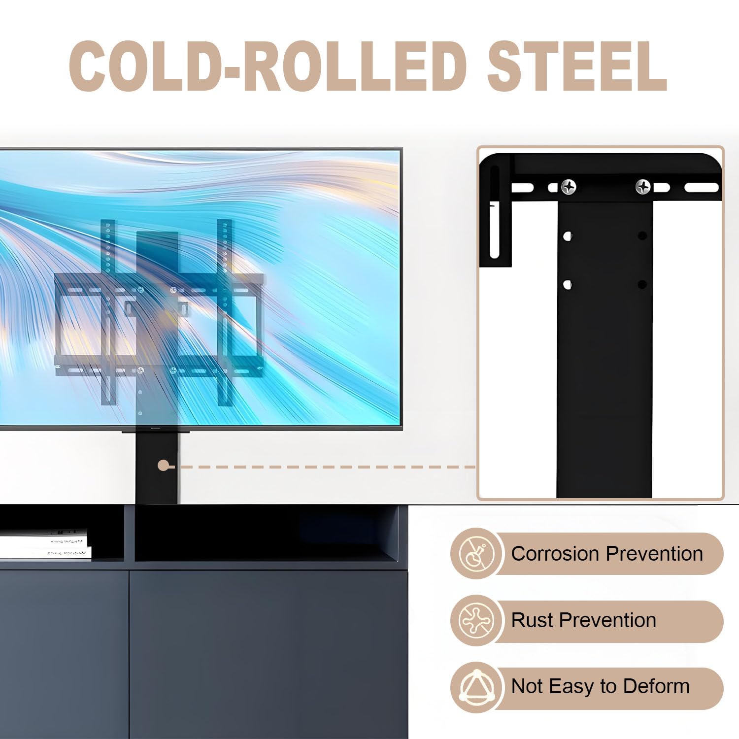 Sollevatore TV motorizzato Intelligente - Supporto per Mobile a Scomparsa, Supporto TV motorizzato con Corsa di Sollevamento TV, per schermi Piatti, curvi e OLED H71to161in-TV37to57in