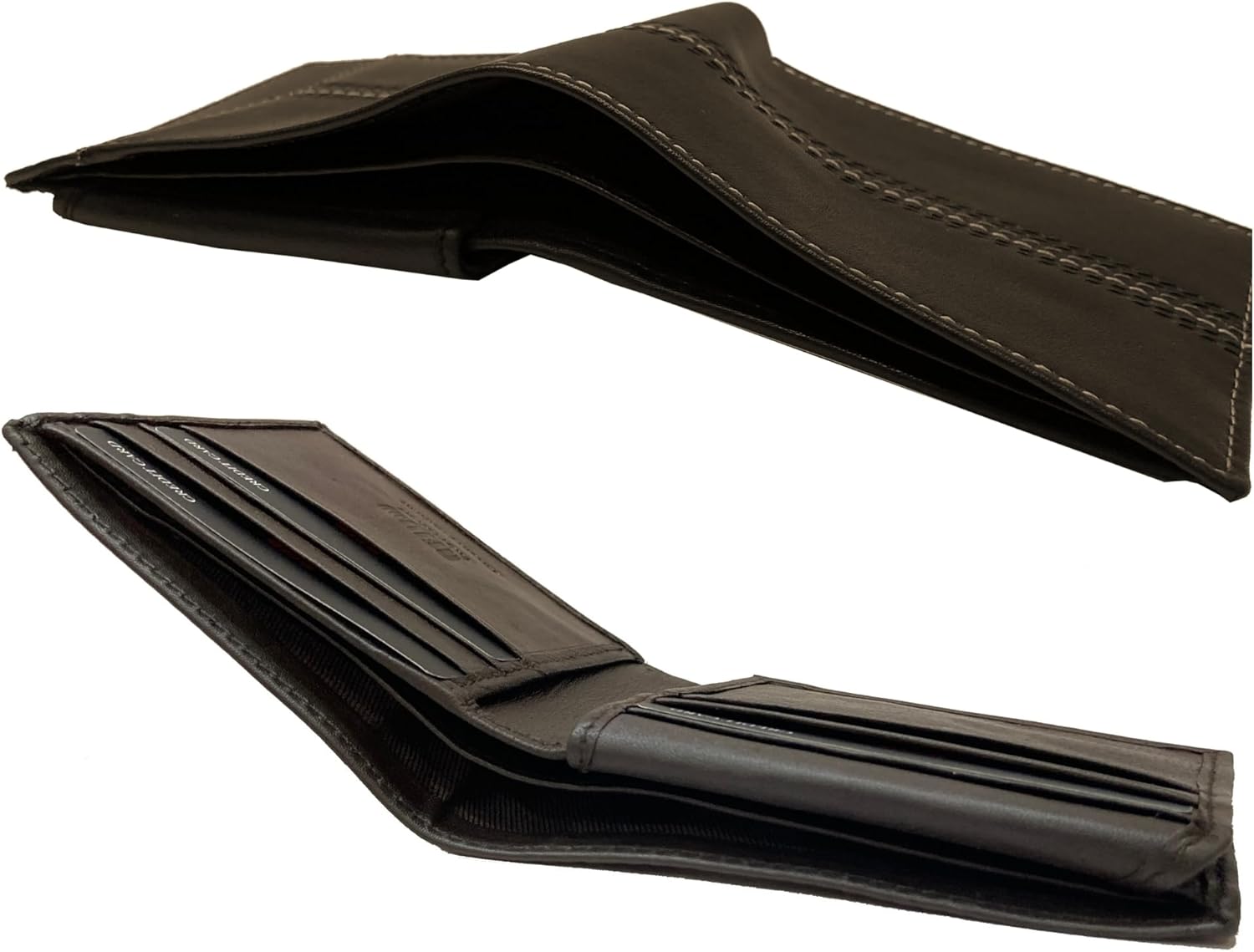 RIVET & BURR Genuine Leather Men’s Bifold Wallet for Men – RFID Blocking, Multi-Color Contrast Stitch – Gift Box, Keychain & Vanity Tray (Brown) - Image 4