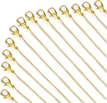 40 Pack Necklace Chains Bulk Gold and Silver Plated DIY Cable Link Chains for DIY Jewelry Making Supplies Jewelry Making Accessories Imitation Gold
