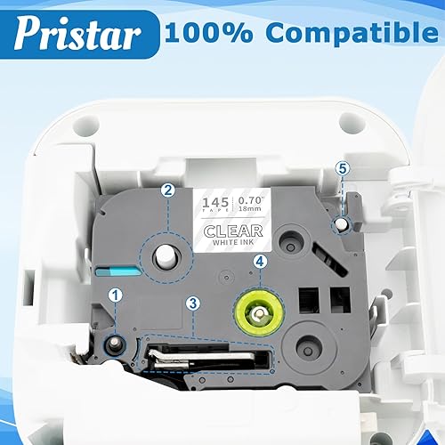 Vista 36 de Pristar Paquete de 3 cintas de etiquetas de 0.35 pulgadas compatibles con Brother TZe-221 TZ-221 TZe TZ Cinta blanca laminada de 0.354 in 0.35 Negro