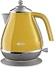 DeLonghi DeLonghi Electric Kettle Icona Capitals KBOC1200J-Y Stainless Steel 1.0L Easy-to-Read Water Level Indicator Debris Filter Boil-Dry Protection Easy Maintenance New York Yellow 3-Year