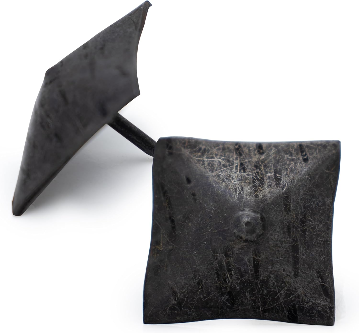 100 Pack 1.25 Inch Square Clavos Decorative Nails Unfinished Shutter Fasteners Ornamental Nails Tacks Decorative Nail Heads for Exterior Window Shutters Faux Wood Beams Borderland Rustic Hardware