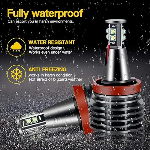 Miniatura 6 de APMAT H8 120W LED Angel Eyes Halo Bombilla Compatible Para BMW E60 E61 E63 E64 E70 E90 E92 E70 E71 E82 E87 E89 1 3 5 Series X56 Z47 6000K Lámpara de