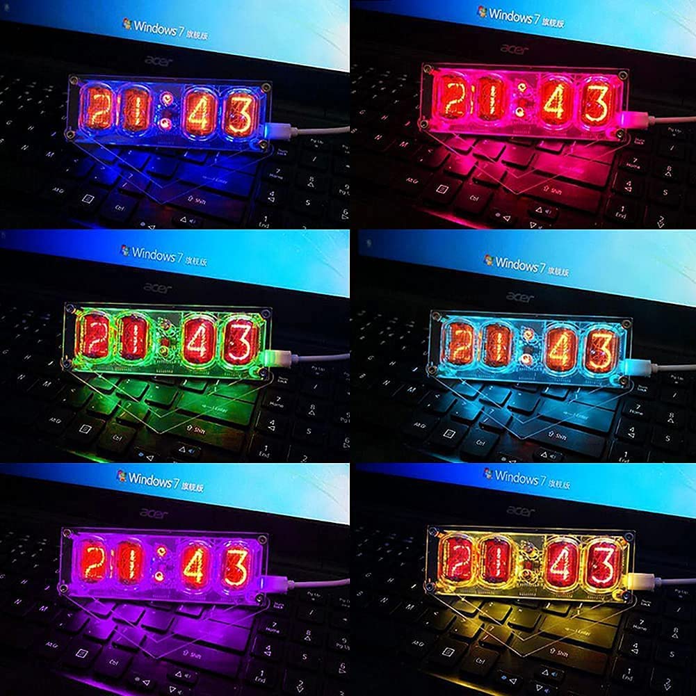 Nixie Tube Clock with IN12 Nixie Tubes, Luminous Tube Clock, Retro